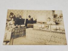 Real Photo Post Card RPPC Man Woman in Bakery Candy Confectionary General Store picture