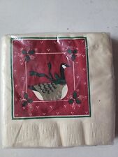VTG Hallmark 16 Count Christmas Paper Napkins Goose Holly Sealed picture