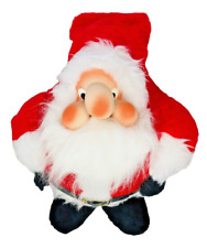Vintage Santa Plush Christmas Doll Rennoc 1982 Stuffed Figure Gnome Rubber Face picture