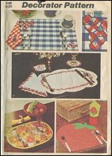 1970s Vtg Figural Strawberry & Floral Applique Placemat Simplicity 5473 Pattern picture