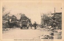 Perry Street Between Market & Water Sandusky Ohio OH Tornado Damage 1924 PC picture
