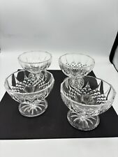 Set of Four  Vintage/Antique Glass Cut 3 1/8” Sherbet/ Footed Punch Cup picture