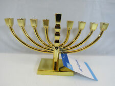 Menorah New  Mini Hanukkah Metal Menorah Gold Brass includes 45 free candles.. picture