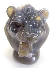 5.3'' Natural Agate Crystal Carved lion skull,Home Decoration , Crystal Healing picture