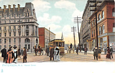 c.1905 Stores & Trolley Market St. Paterson NJ post card Tuck picture