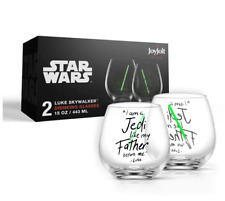 Joyjolt 2 Star Wars Luke Skywalker Stemless Wine Whiskey 15 oz Drinking Glasses picture