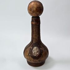 Vintage Italian Wrapped Leather Wine Bottle Decanter 12 1/2