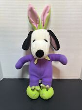 Peanuts Snoopy Easter Costume Plush Bunny 14” Purple Outfit Bunny Slippers picture