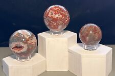 Carnelian/Moss Agate Spheres,Quartz Crystal,Metaphysical,Reiki,Decor,Symbiosis picture