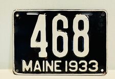 1933 Maine License Plate 468 ALPCA Garage Decor Low Number picture
