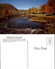 Housatonic River Valley West Cornwall CT rapids autumn scene unused postcard picture