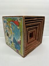 Antique nesting boxes early 1900’s 9 total Childrens Stories  lithograph wooden picture