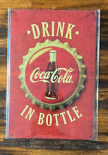 Coca-Cola Drink In Bottle Novelty Metal Sign 12