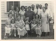 c1940s Gathering of 16 People ID'd on Back Photograph picture