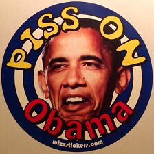 Piss on Obama Target Toilet Urinal Sticker (or bumper sticker) by wizzstickers picture
