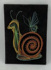 Vintage 70s Snail Boho String Art Mid Century Hippie Wall Decor 5x7 Handcrafted picture