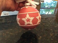 Wedgwood Jasperware STAR RELIEF - RARE RED Christmas Ornament EXCELLENT IN BOX picture