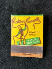 Vintage Raton Courts Matchbook, Cowboy Pine New Mexico Unstruck picture