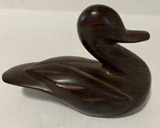 VTG Hand carved DUCK solid wood Statue Figurine beautiful Good condition picture