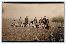 c1910's Hunters Hunting Party Coyote Dogs Guns Posse View #2 RPPC Photo Postcard picture