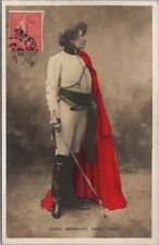 c1900s SARAH BERNHARDT / RPPC Postcard as Napoleon in L'AIGLON / Tinted Photo picture