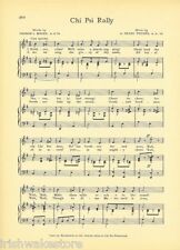 CHI PSI Fraternity Vintage Rally Song Sheet c 1941 - Original picture