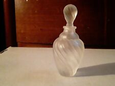 Vintage Frosted Glass Pale Pink Perfume Bottle 4.25” picture