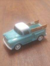 Teleflora Gift Collectible turquois Ceramic GM Chevrolet Pick-Up Planter DAMAGED picture