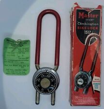 Vintage Master Champ Combination Bike Bicycle Lock 1517 Complete Works picture