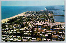 Vintage Postcard FL Riviera Beach Waterway Aerial View Homes -472 picture