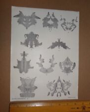RARE Hermann Rorschach PSYCHODIAGNOSTIC TEST 10 Plates 8x10 Paper VINTAGE picture