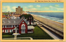 View from Ventnor Pier, Ventnor City, New Jersey. Linen Postcard. B1 picture