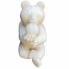 White Solid Jade Vintage Sitting Bear Holding Ball picture