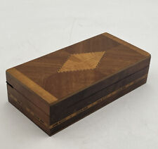 RARE VTG ANTIQUE CHICKASAW MFG CO INLAYED WOOD MARQUETRY VANITY JEWELRY BOX USA picture