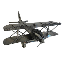 Crafted Metal Biplane Recycled Auto Parts Sculpture picture