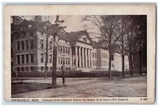 c1920's Chestnut Street Grammar School New England Springfield MA Postcard picture