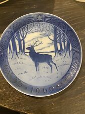 Vintage 1960 Royal Copenhagen RC Danish Porcelain Christmas Plate Stag picture