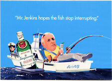 TANQUERAY GIN-ADVERTISING POSTCARD-1997-MR JENKINS HOPES FISH STOP--FREE SHIP picture