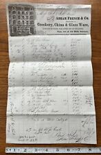 Antique 1871 Letterhead Bill Receipt Abram French & Co Crocks Milk Street Boston picture