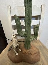 Vintage Cactus Wolf Lamp Desert Lamp Southwest Decor picture