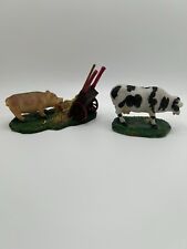 Lemax Christmas Village Figurine Cow Farm Ranch Animal And Piggy Enjoys Lunch picture