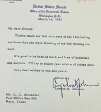Senator Lyndon B. Johnson Signed Letter 1955 LBJ Democratic Leader picture