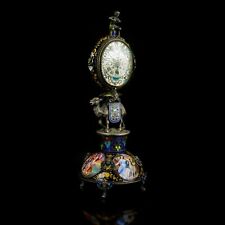 Viennese silver table clock with enamel pictures picture