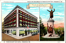 Vintage 1920's Star Spangled Banner, Key Hotel, Frederick Maryland MD Postcard picture