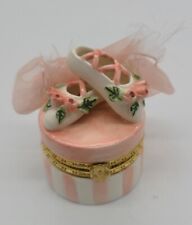 1999 Mud Pie Prima Ballerina Pink Ballet Slippers Trinket Box picture