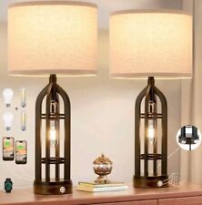 Table Lamp for Living Room - Lamps Set of 2 with USB C+A & Outlet 3-Way Dimmable picture
