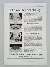 Swift's Silverleaf Pure Lard 1917 Baking Pies Frying Vintage Magazine Print Ad picture
