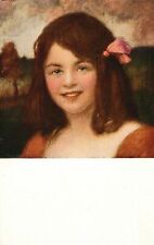 Vintage Postcard Beautiful Lady Painting Portrait Charming Face Rosy Cheeks picture