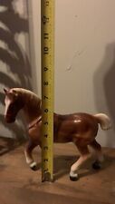 Lane and Co. Large Ceramic Chestnut Belgian Draft Horse 8”tall Vintage picture