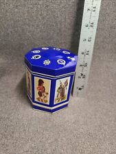 Vintage Octagon Shaped Tea Tin Celtic Clan Crests on Lid & Traditional Clothing picture